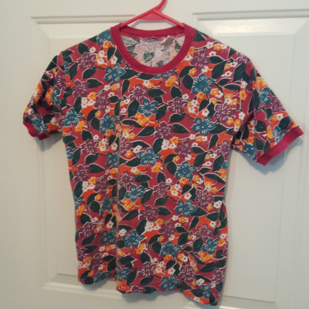 Girls T-shirt Gitano XL 14/16 Multi-‎ Floral purple, blue - Preloved